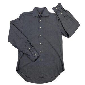 Zara Cotton Gray Casual Button Down Shirt Size 15 / Small